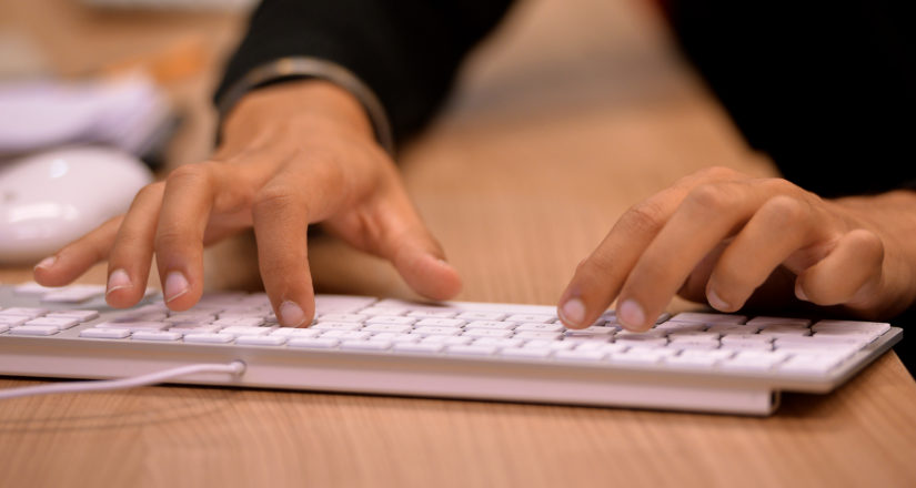 Person typing